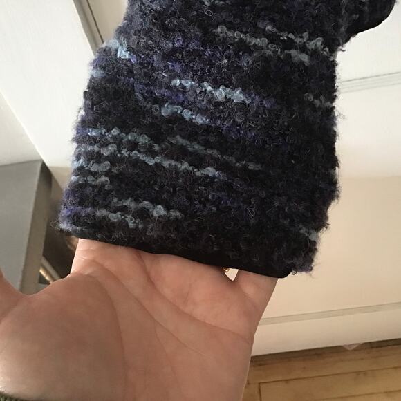 Sandro Sportswear tweed cinched tie waist peplum jacket Medium - Picture 3 of 9